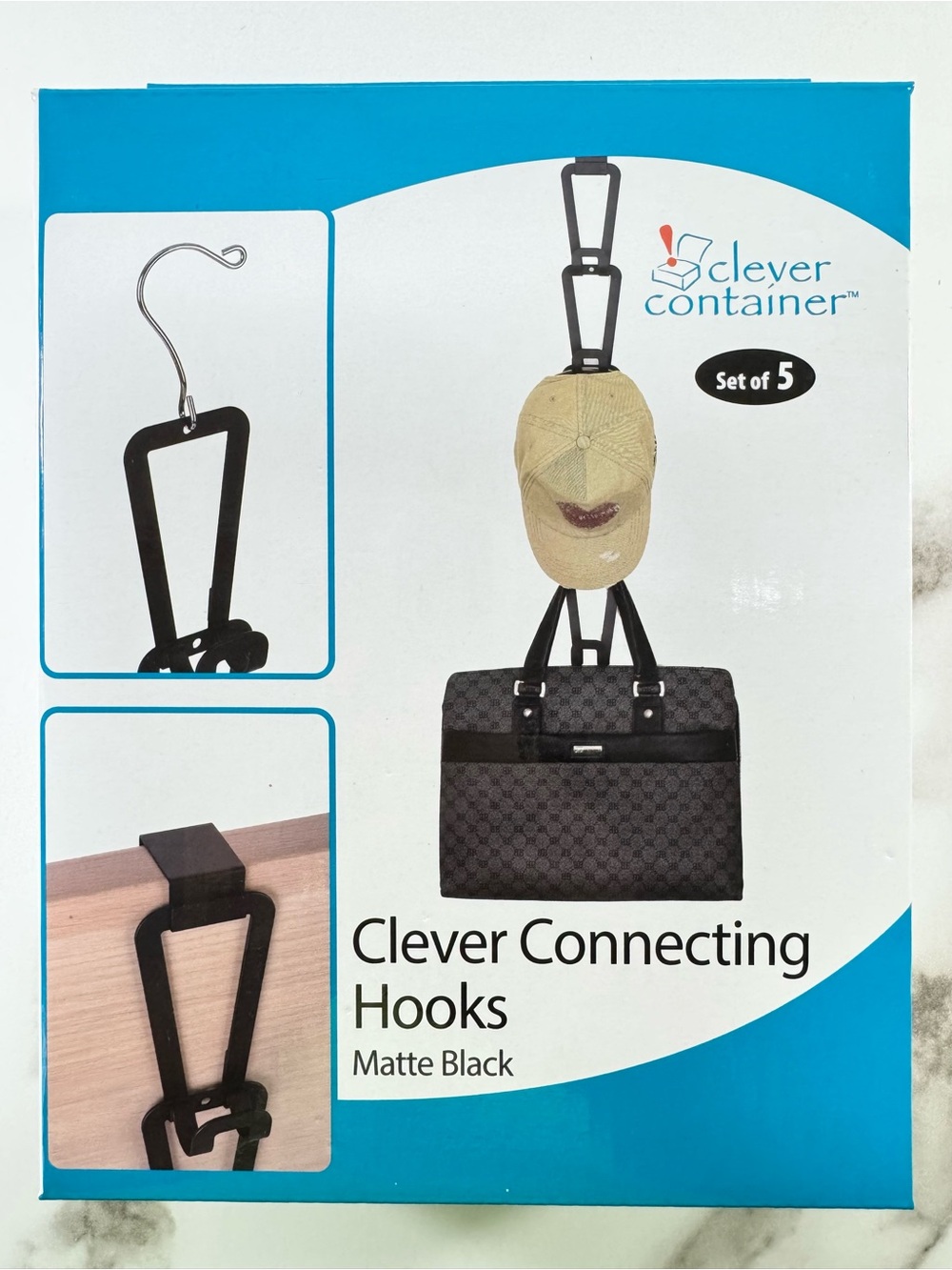 Metal Link Connecting Hooks On Wall/Door/Closet Purse/Hat Storage Organizer